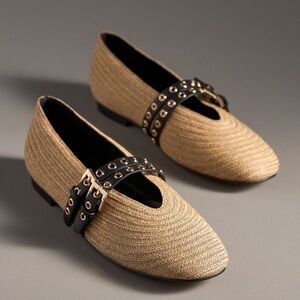 Bibi Lou Xera Moto Raffia Flats